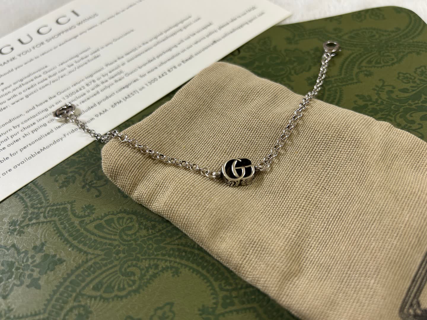 Gucci Silver 'GG' Chain Bracelet