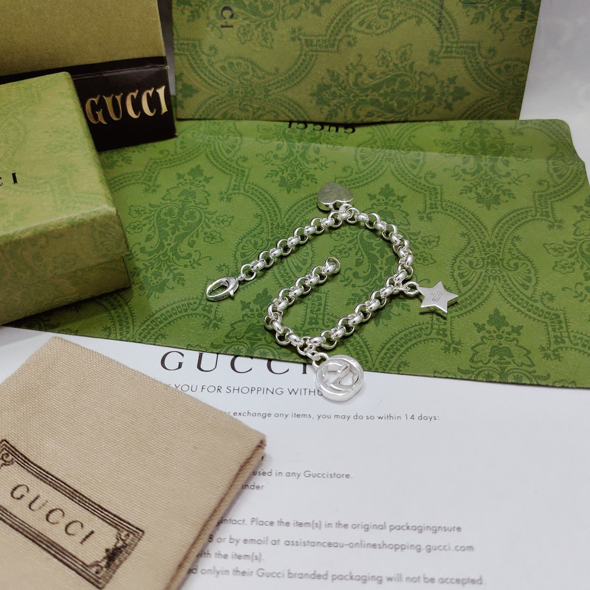 Gucci Silver Charm Bracelet
