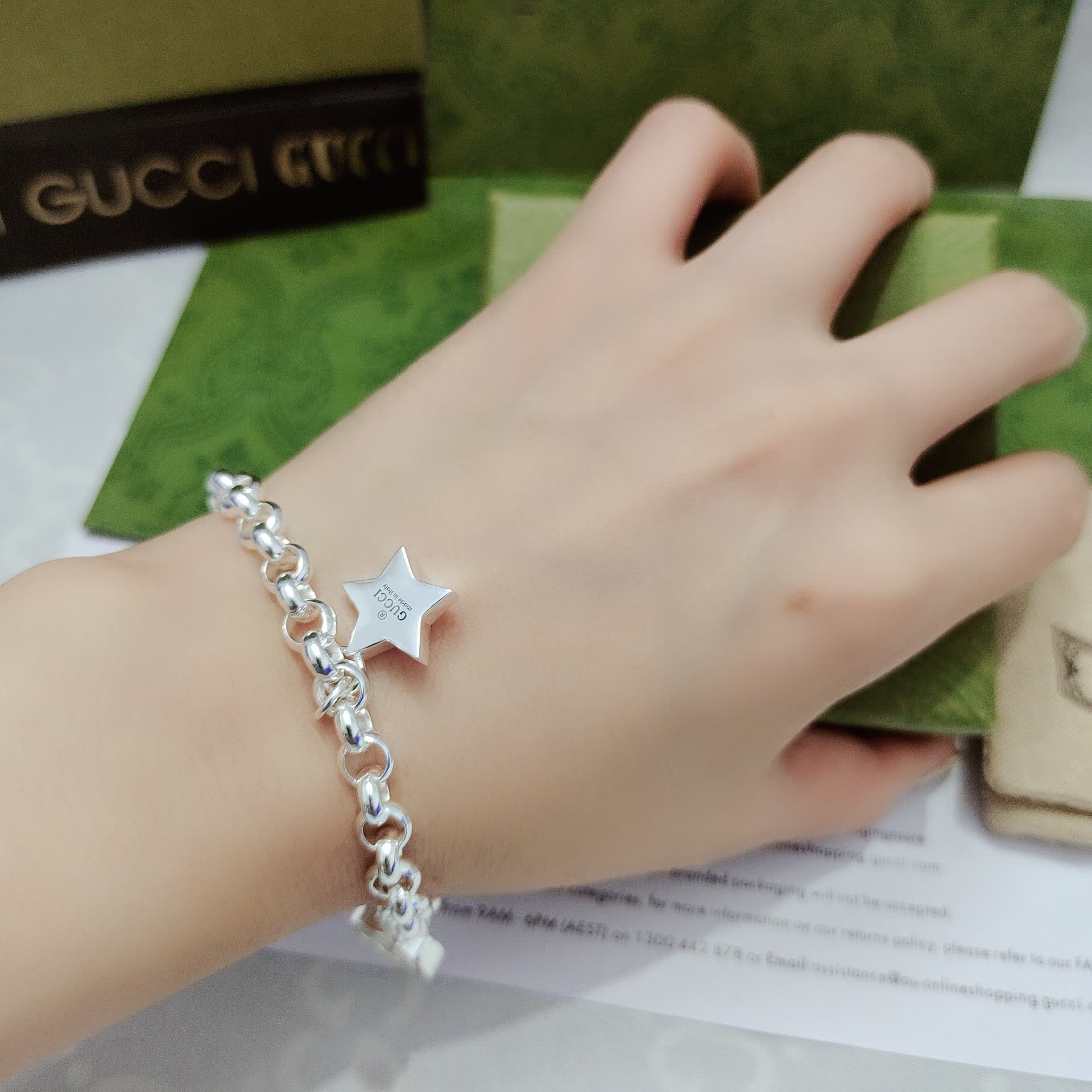 Gucci Silver Charm Bracelet