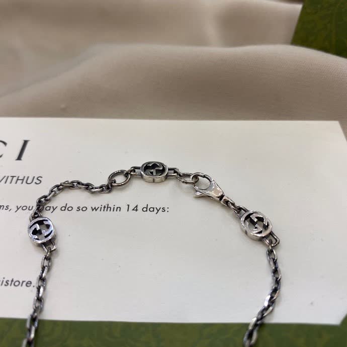 Gucci Silver Blue Heart Bracelet