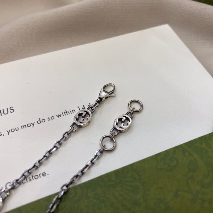 Gucci Silver Blue Heart Bracelet