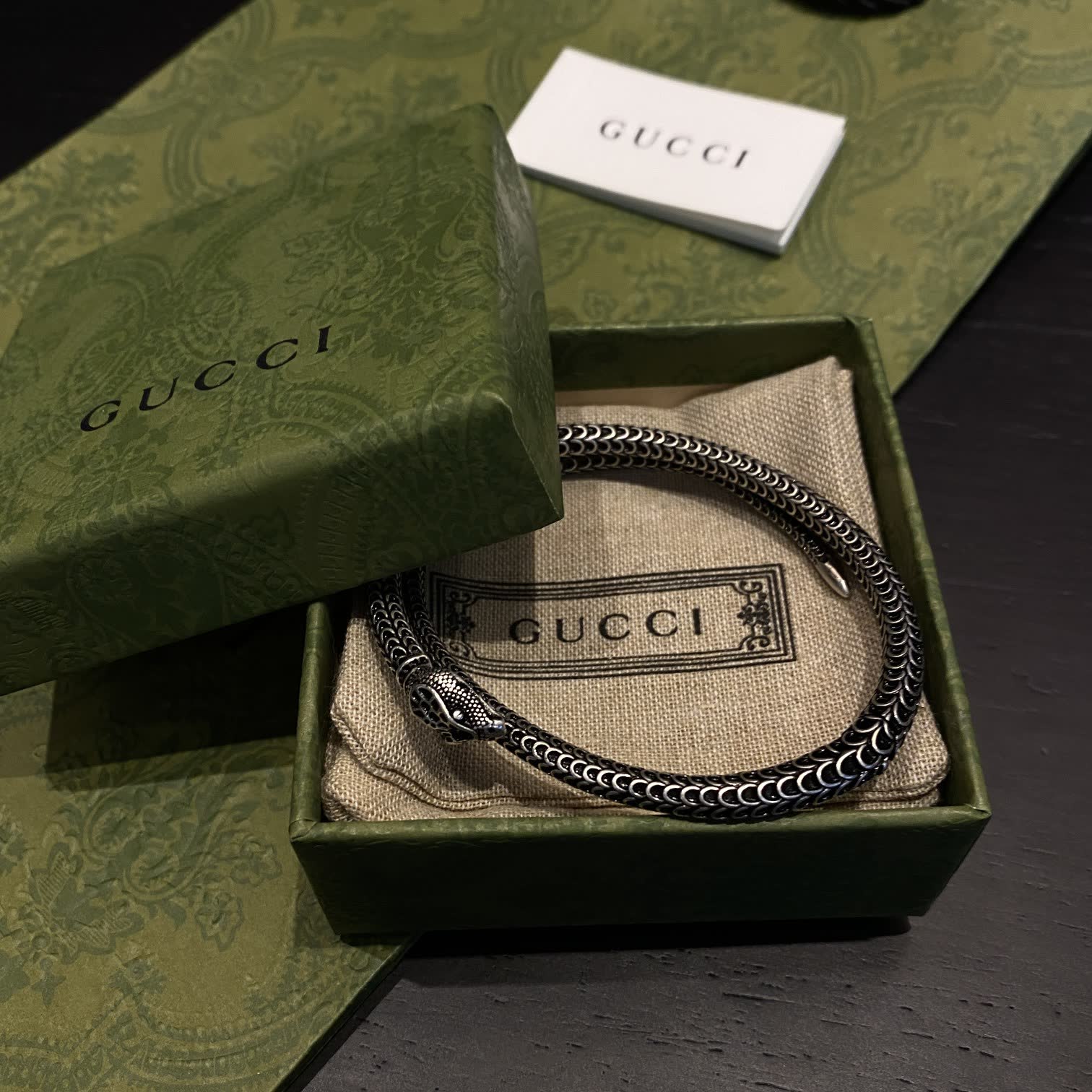 Gucci Silver Snake Bracelet
