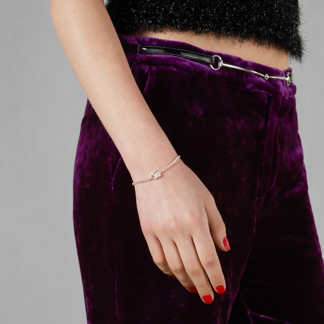 Gucci Silver Interlocking G Bracelet