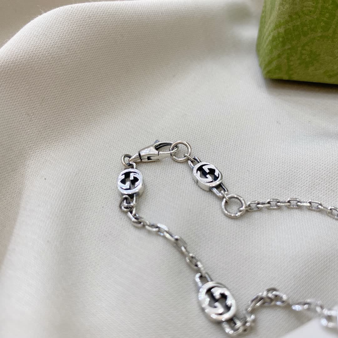 Gucci Silver Blue Heart Bracelet