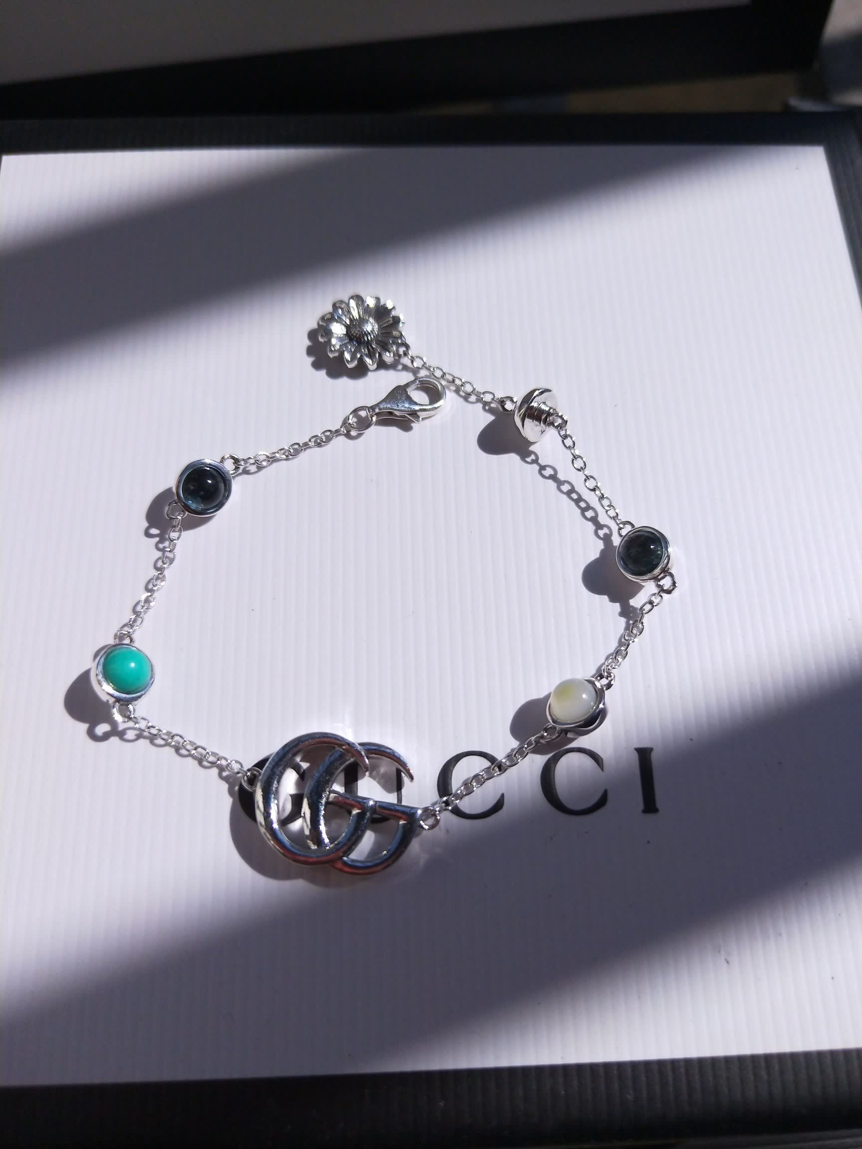 Gucci Silver Bracelet with Gemstones Gucci Silver Bracelet with Gemstones