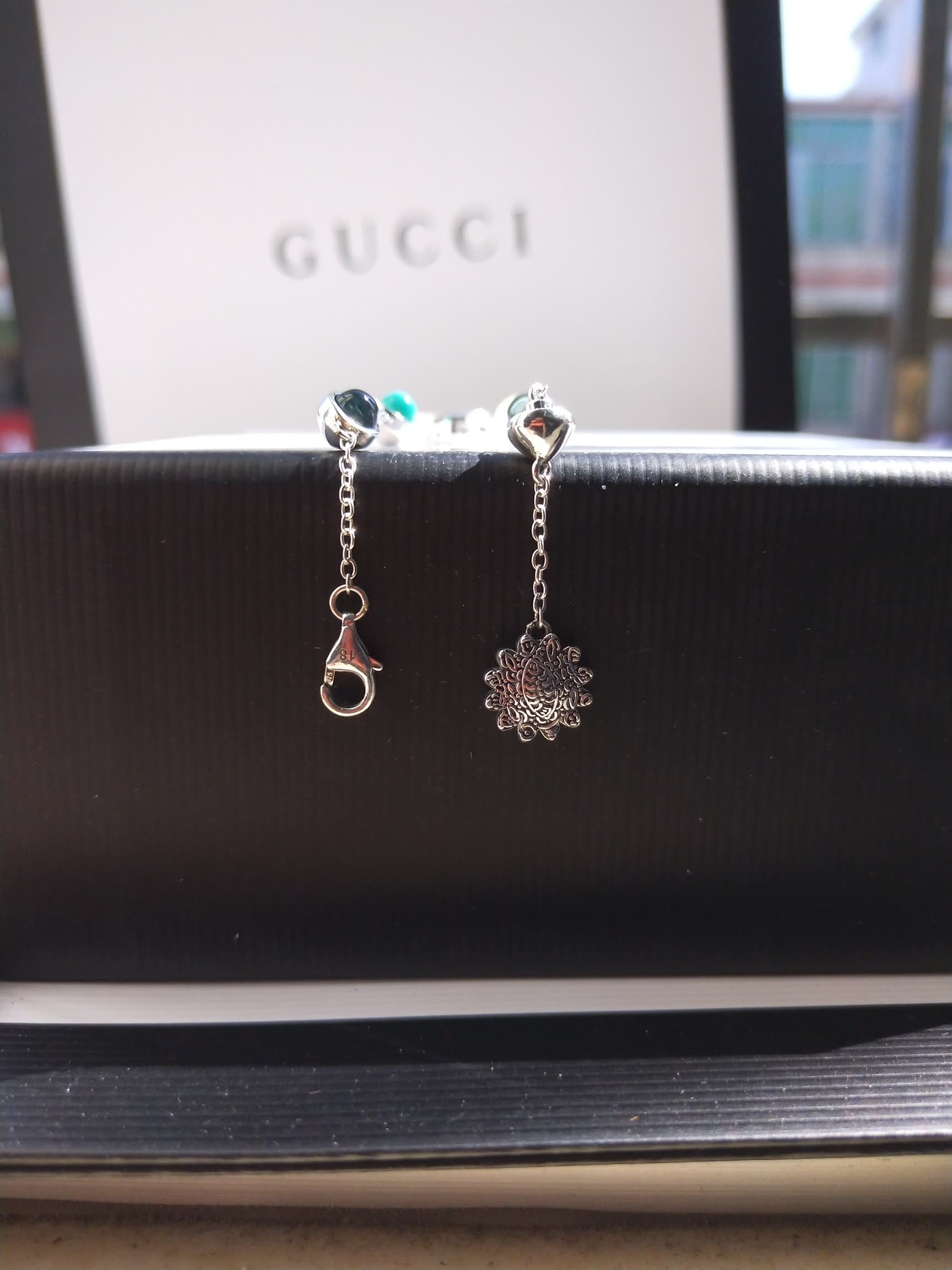 Gucci Silver Bracelet with Gemstones
