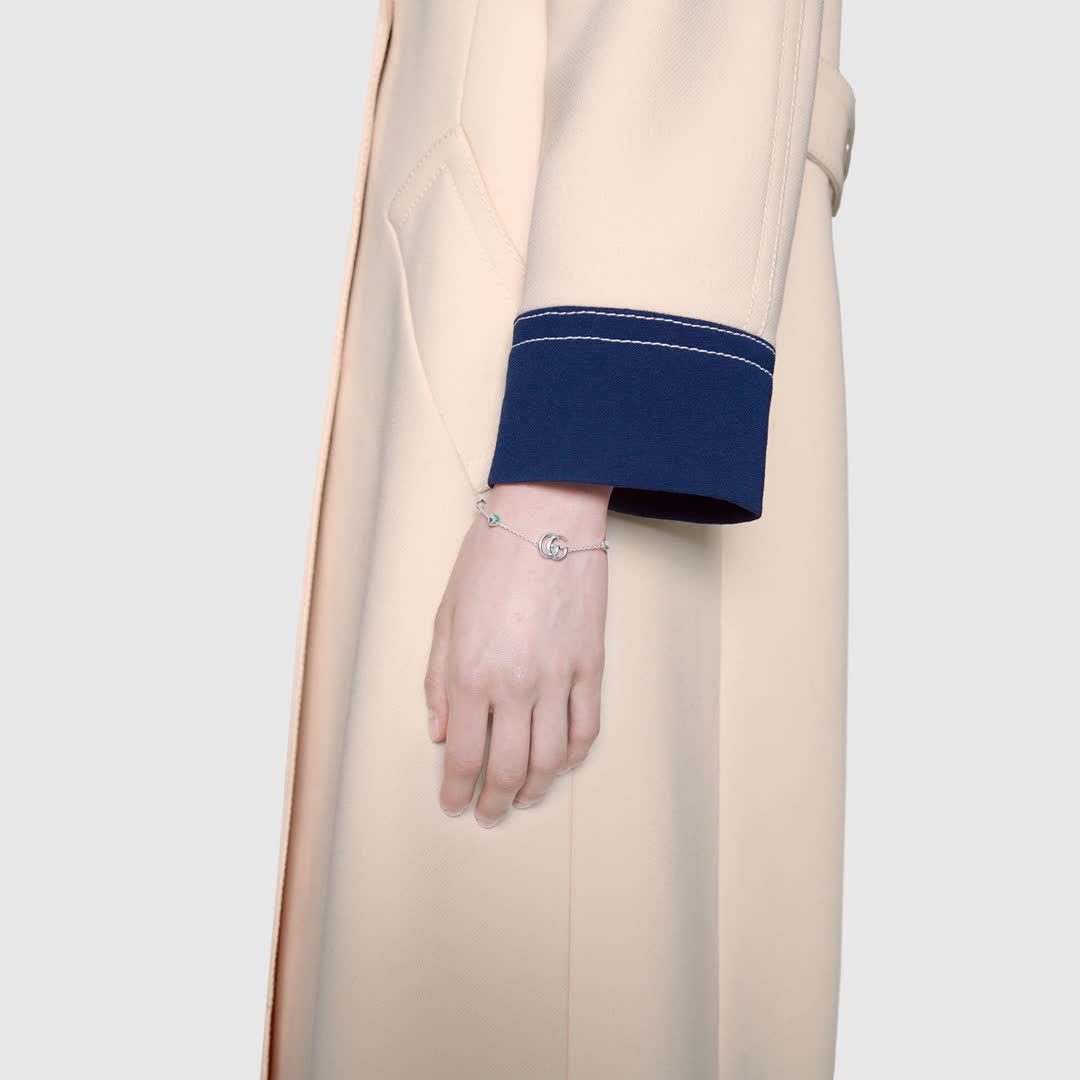 Gucci Silver Bracelet with Gemstones