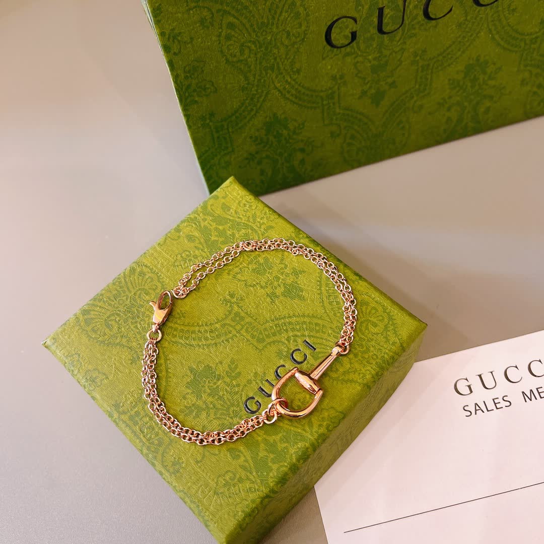 Gucci Rose Gold Horsebit Bracelet