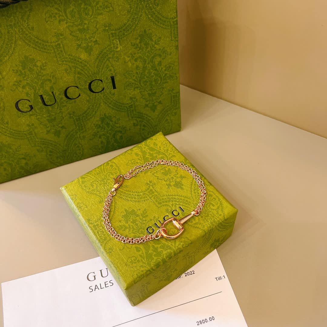 Gucci Rose Gold Horsebit Bracelet