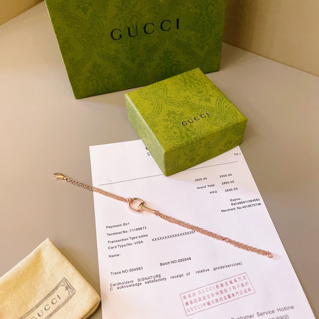 Gucci Rose Gold Horsebit Bracelet