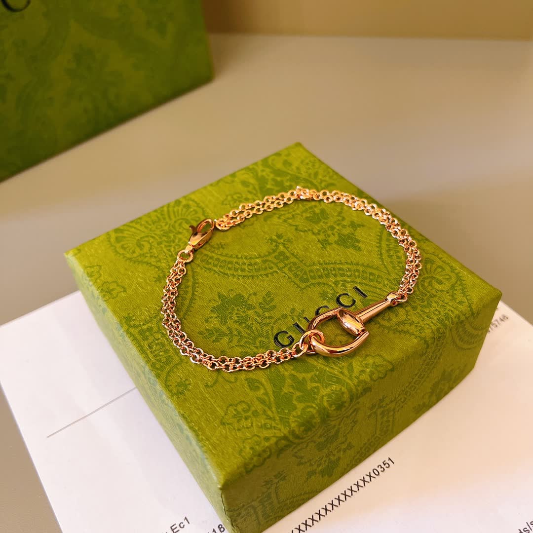 Gucci Rose Gold Horsebit Bracelet