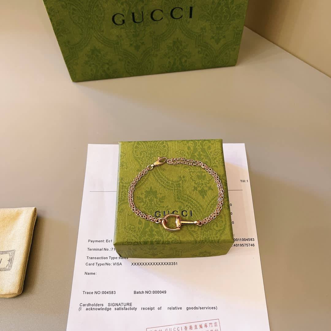 Gucci Rose Gold Horsebit Bracelet