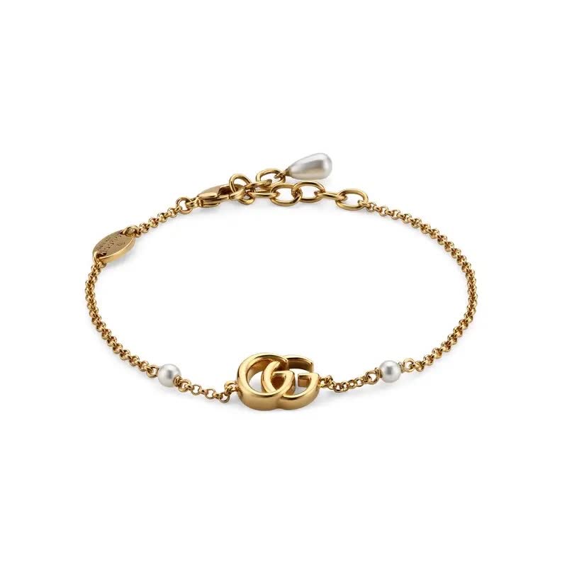 Gucci Gold Interlocking G Bracelet with Pearls Gucci Gold Interlocking G Bracelet with Pearls