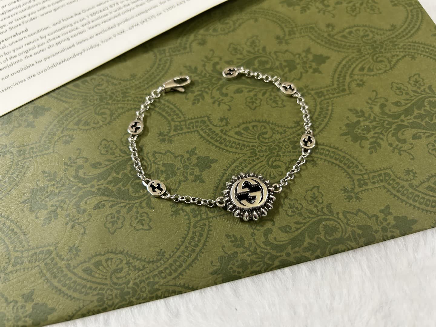 Gucci Silver Bracelet with Interlocking G Logo