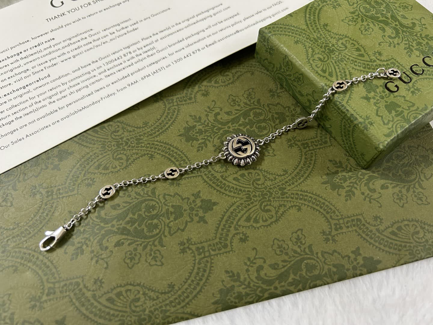 Gucci Silver Bracelet with Interlocking G Logo