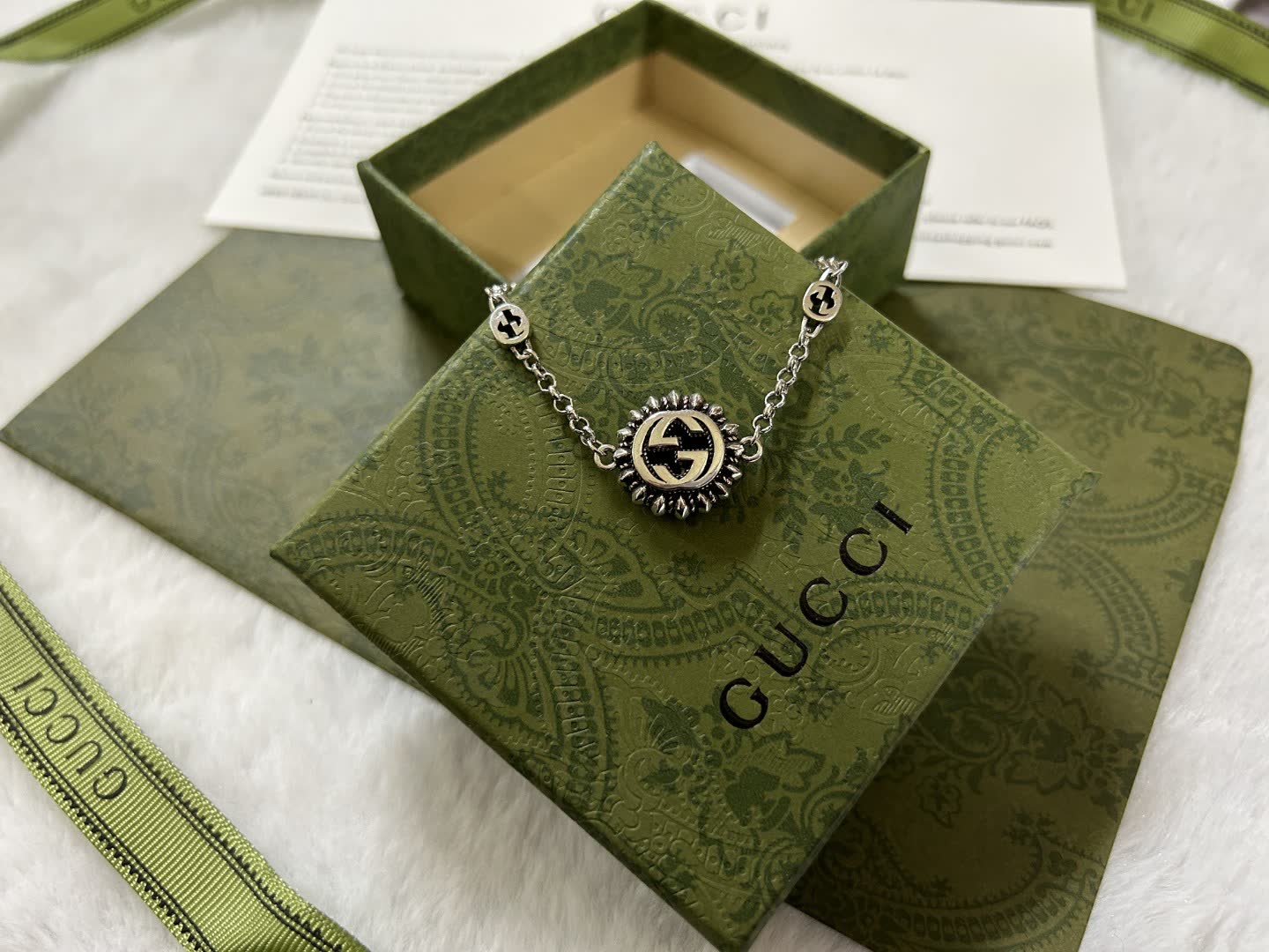 Gucci Silver Bracelet with Interlocking G Logo