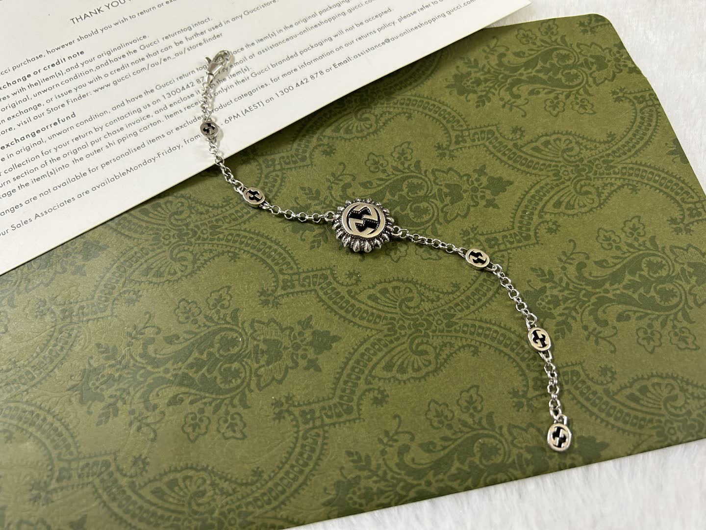 Gucci Silver Bracelet with Interlocking G Logo