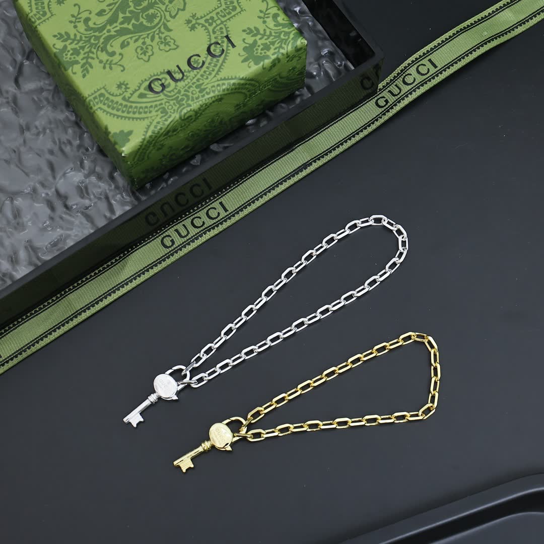 Gucci Silver Key Charm Bracelet