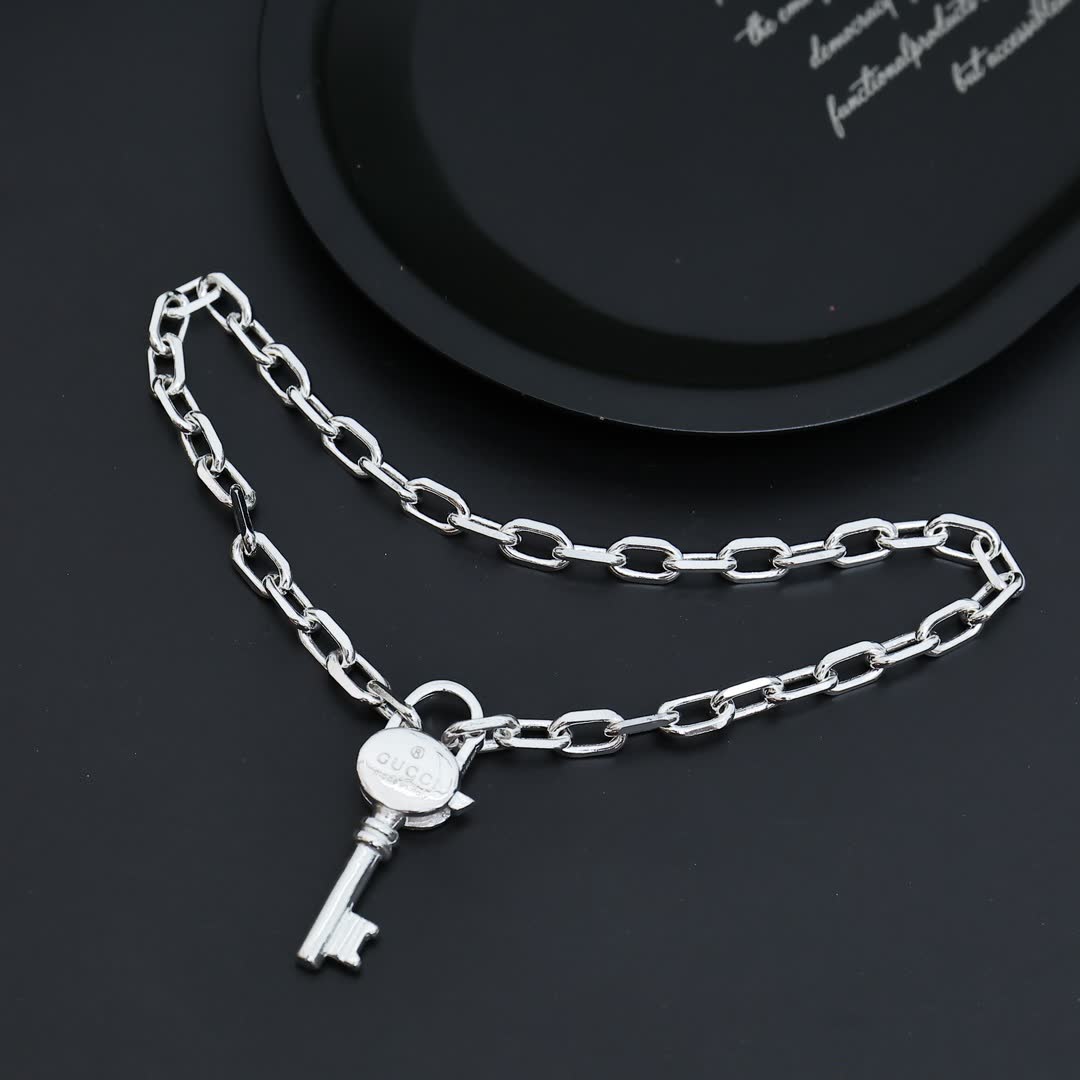 Gucci Silver Key Charm Bracelet