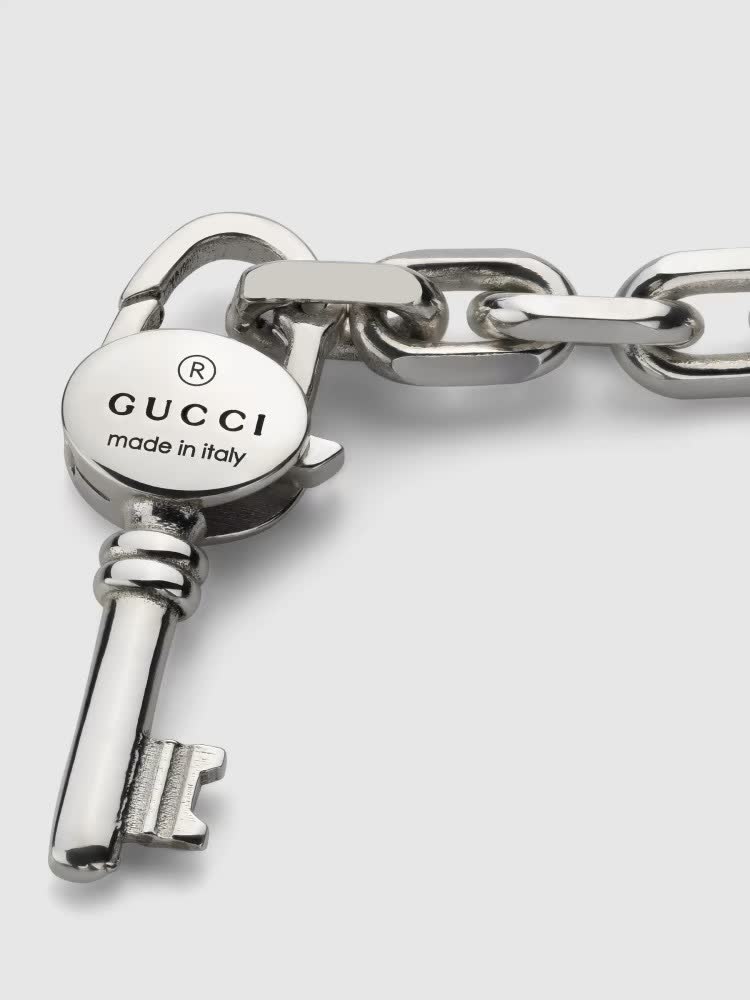Gucci Silver Key Charm Bracelet
