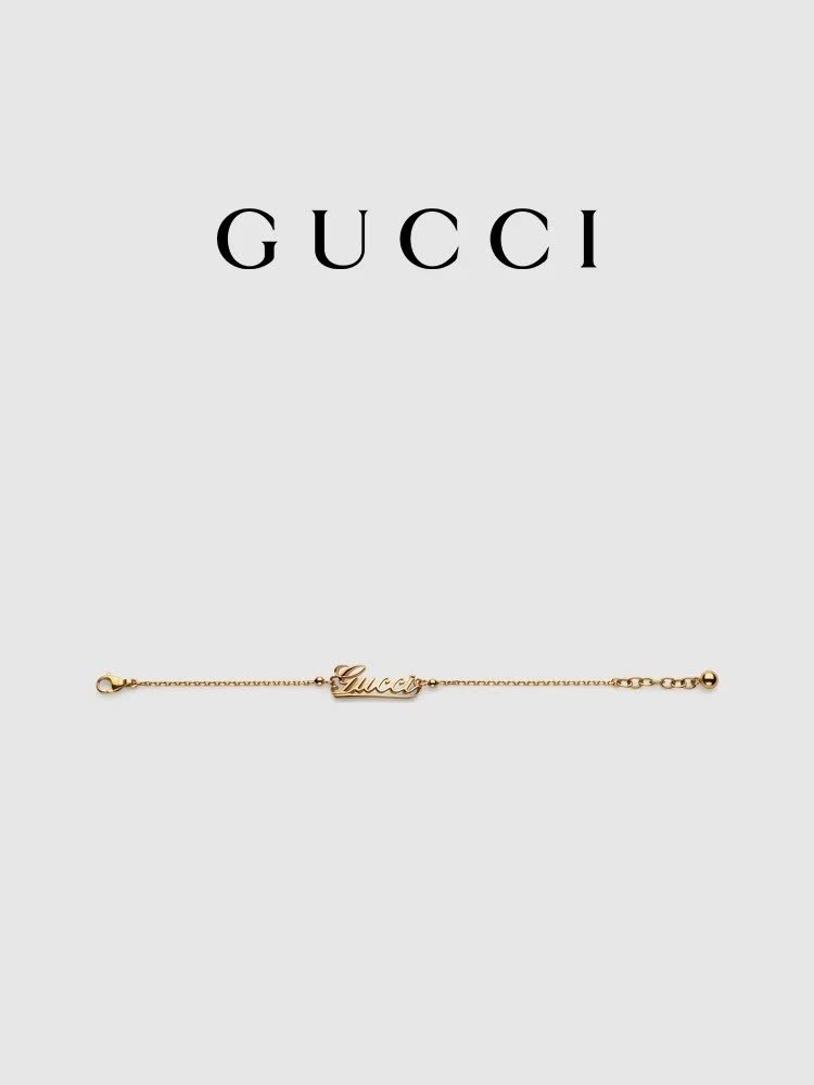 Gucci Gold Tone Logo Bracelet