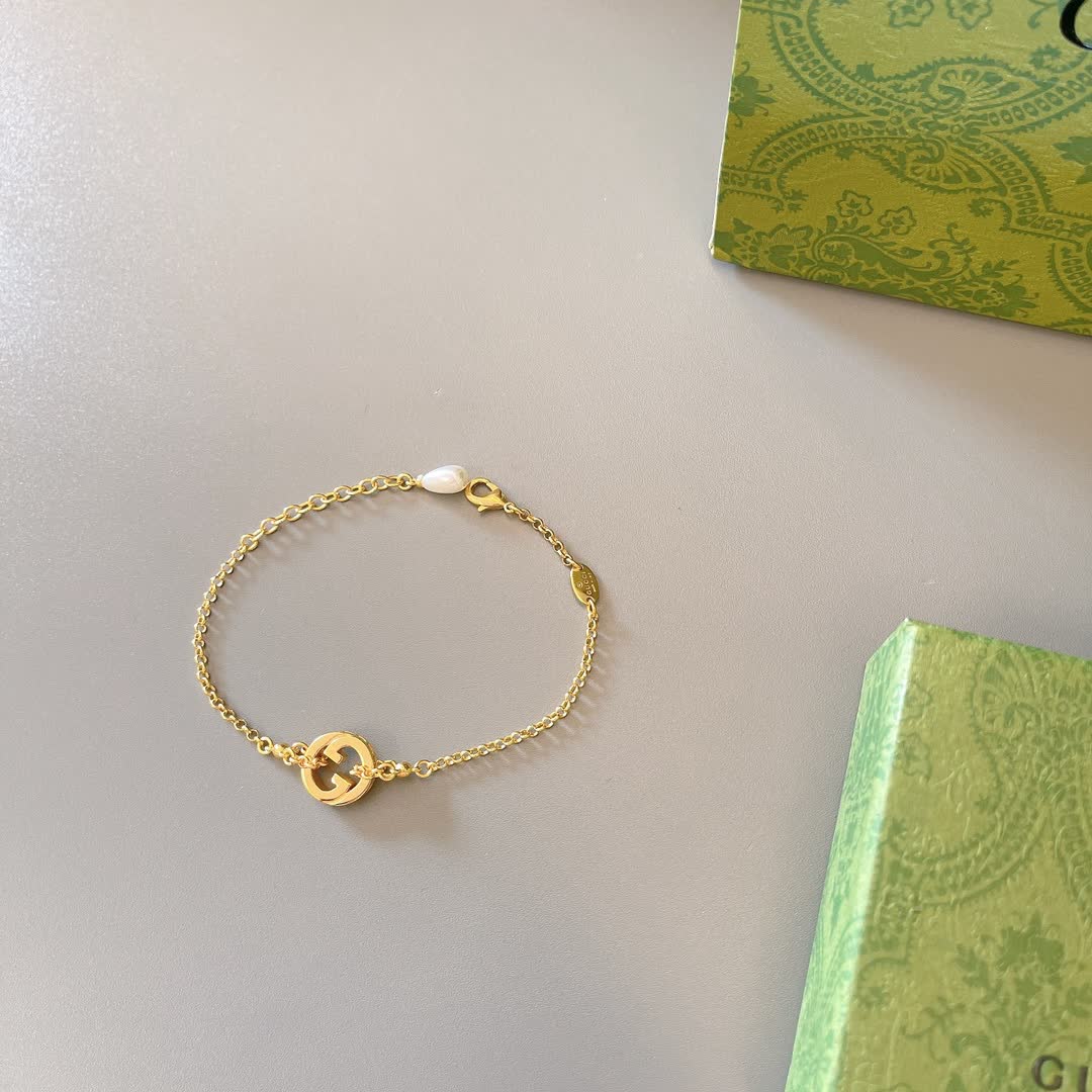 Gucci Gold Chain Bracelet with Interlocking G Logo