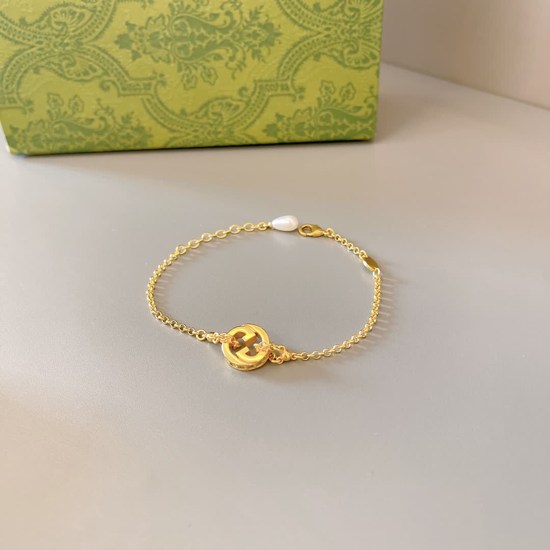 Gucci Gold Chain Bracelet with Interlocking G Logo