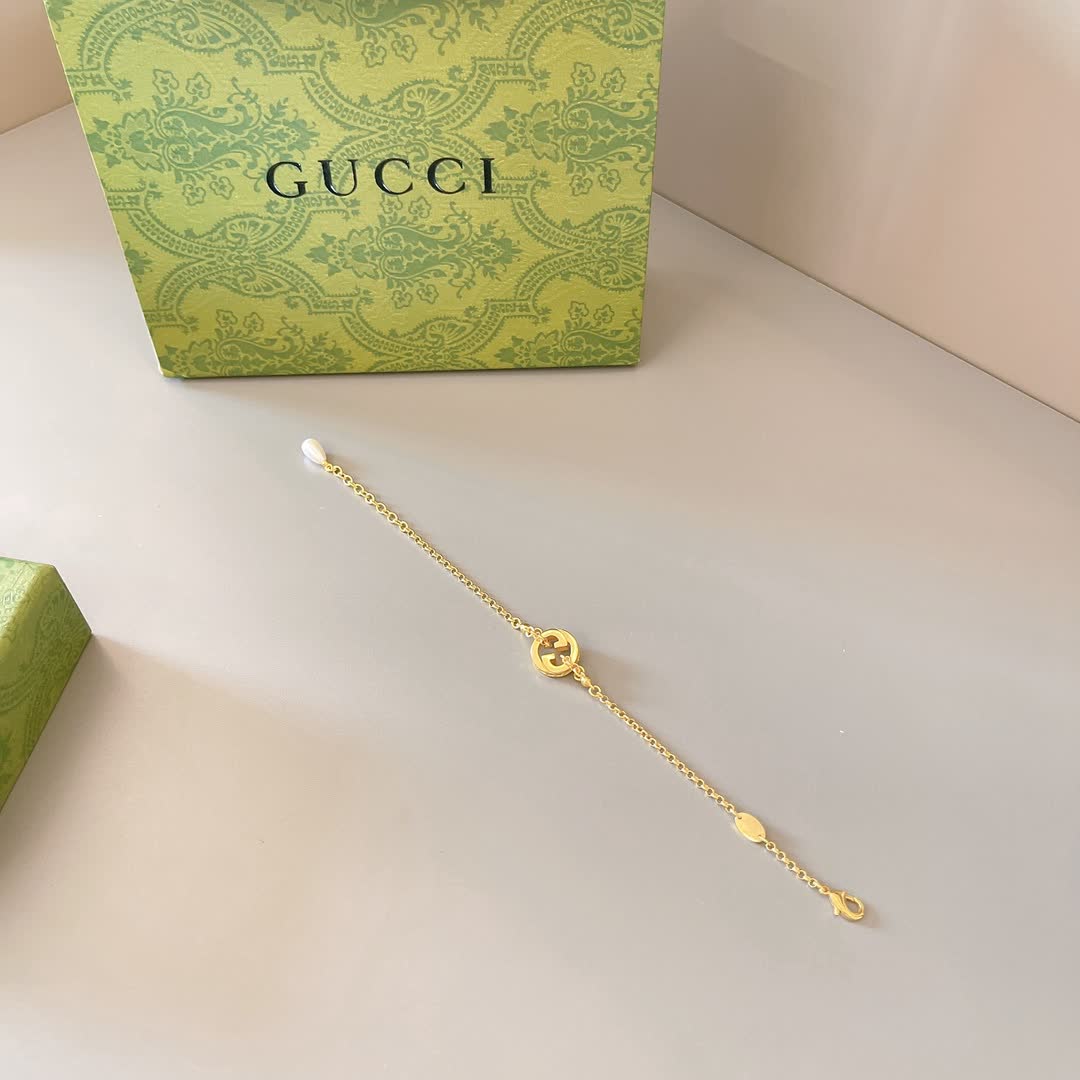 Gucci Gold Chain Bracelet with Interlocking G Logo