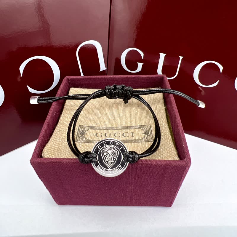 Gucci Leather Bracelet with Logo