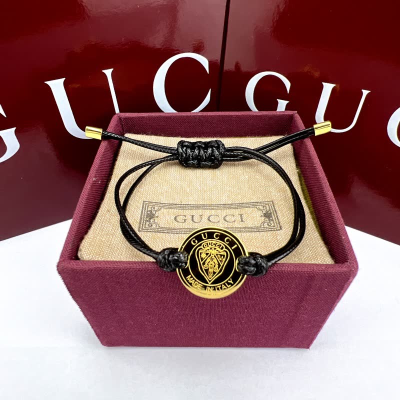 Gucci Leather Bracelet with Logo