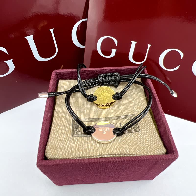 Gucci Leather Bracelet with Logo