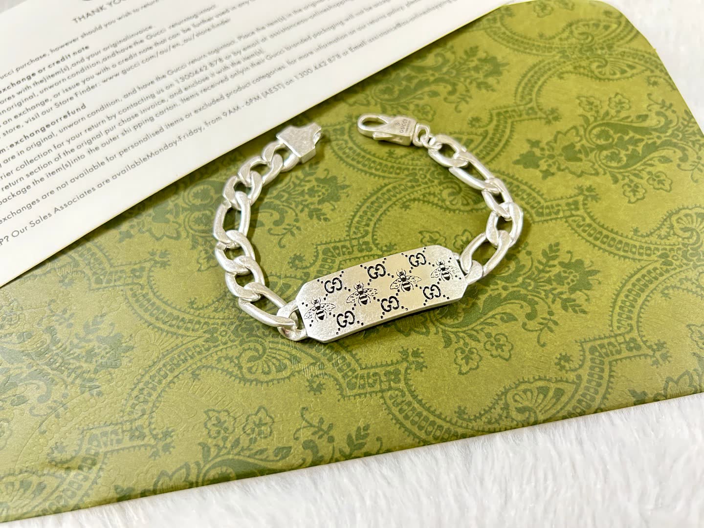 Gucci Silver Bracelet with Interlocking G Logo