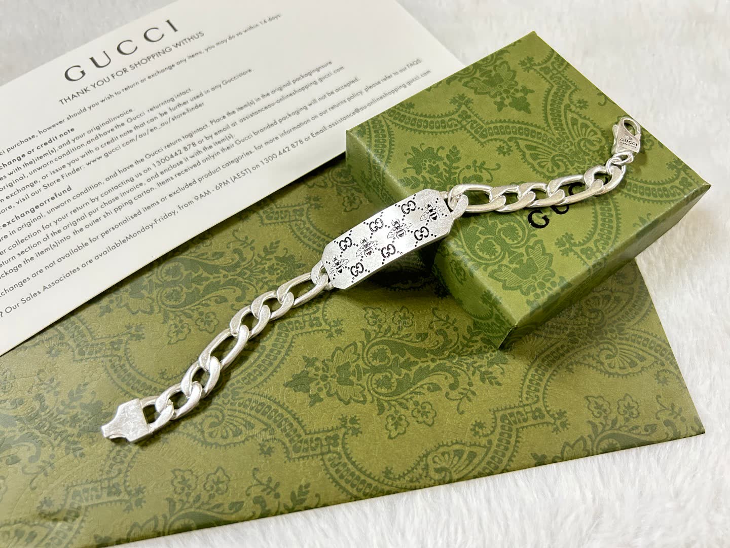 Gucci Silver Bracelet with Interlocking G Logo
