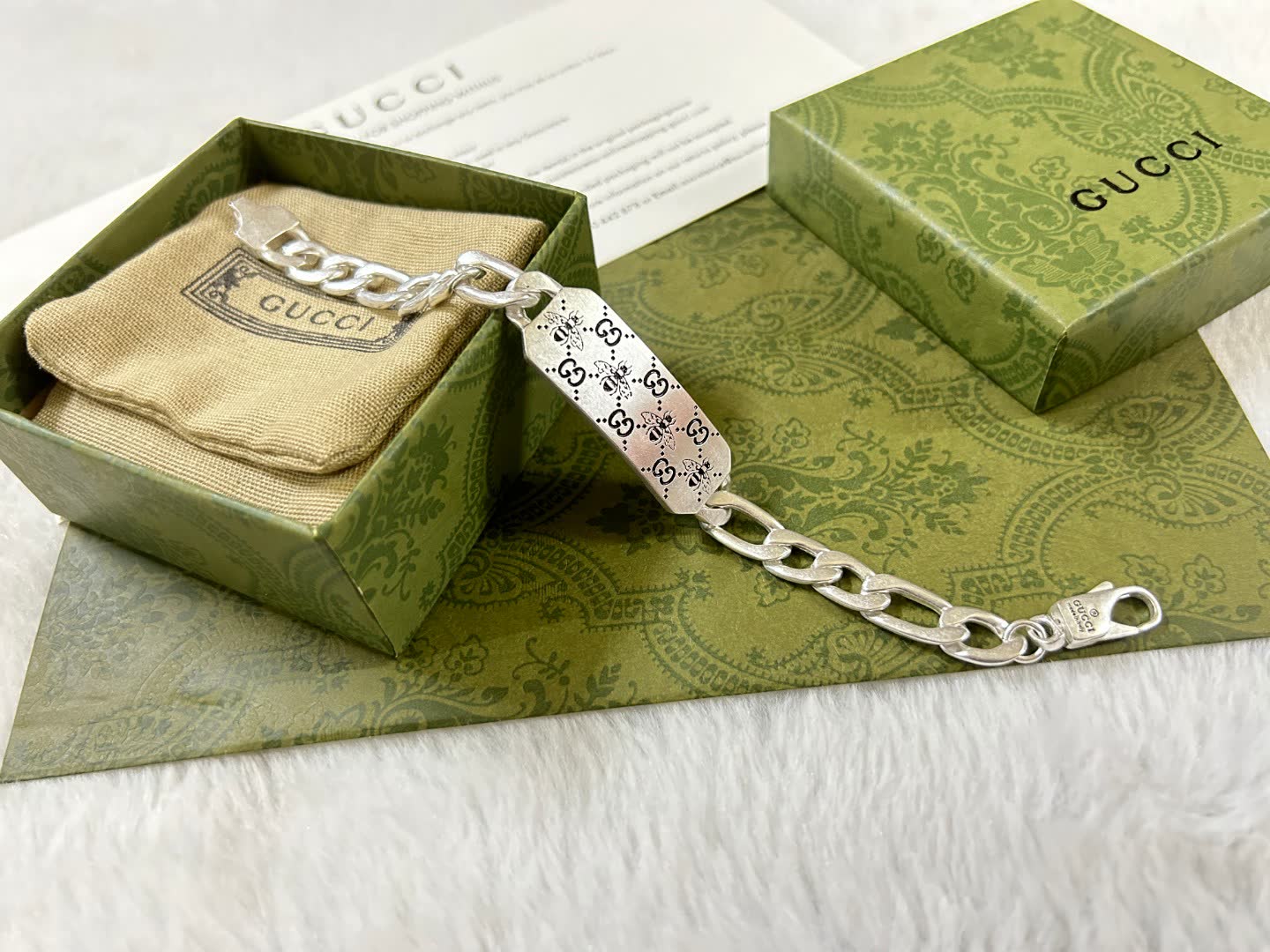 Gucci Silver Bracelet with Interlocking G Logo