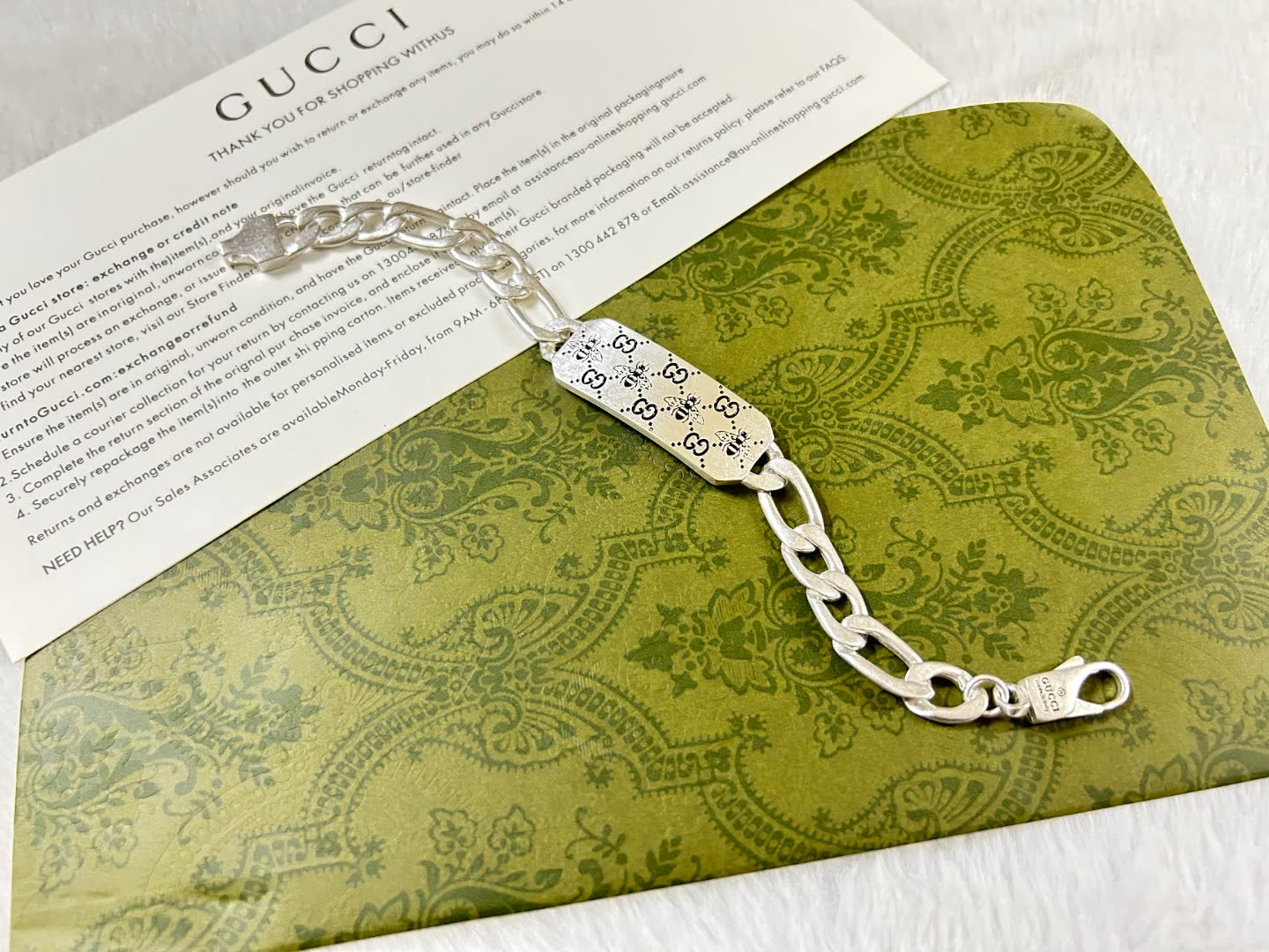 Gucci Silver Bracelet with Interlocking G Logo