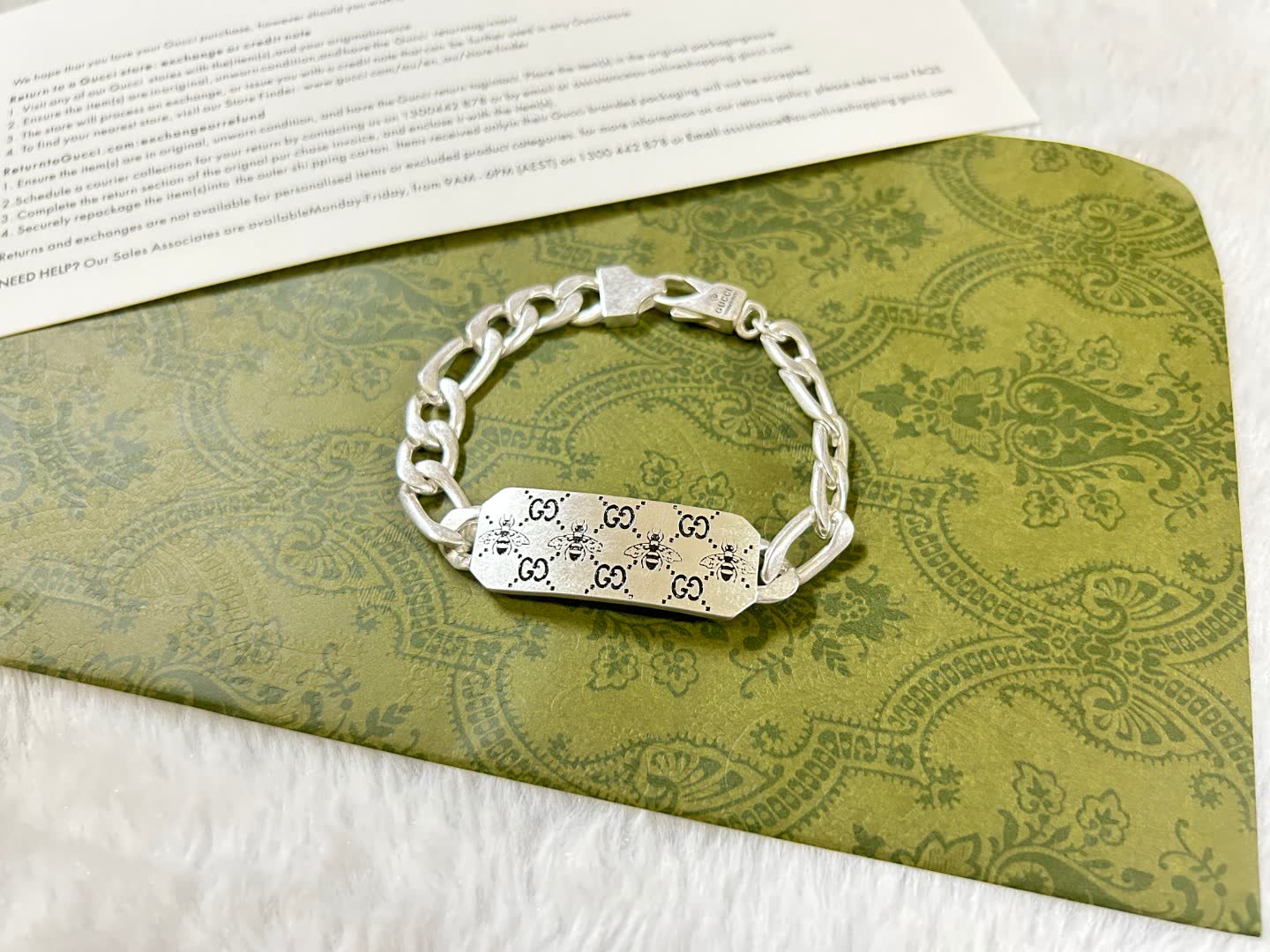 Gucci Silver Bracelet with Interlocking G Logo