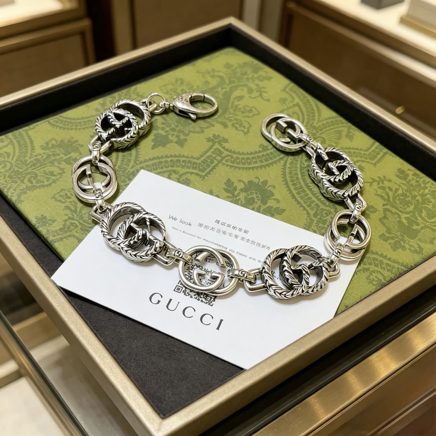 Gucci Silver Interlocking G Bracelet