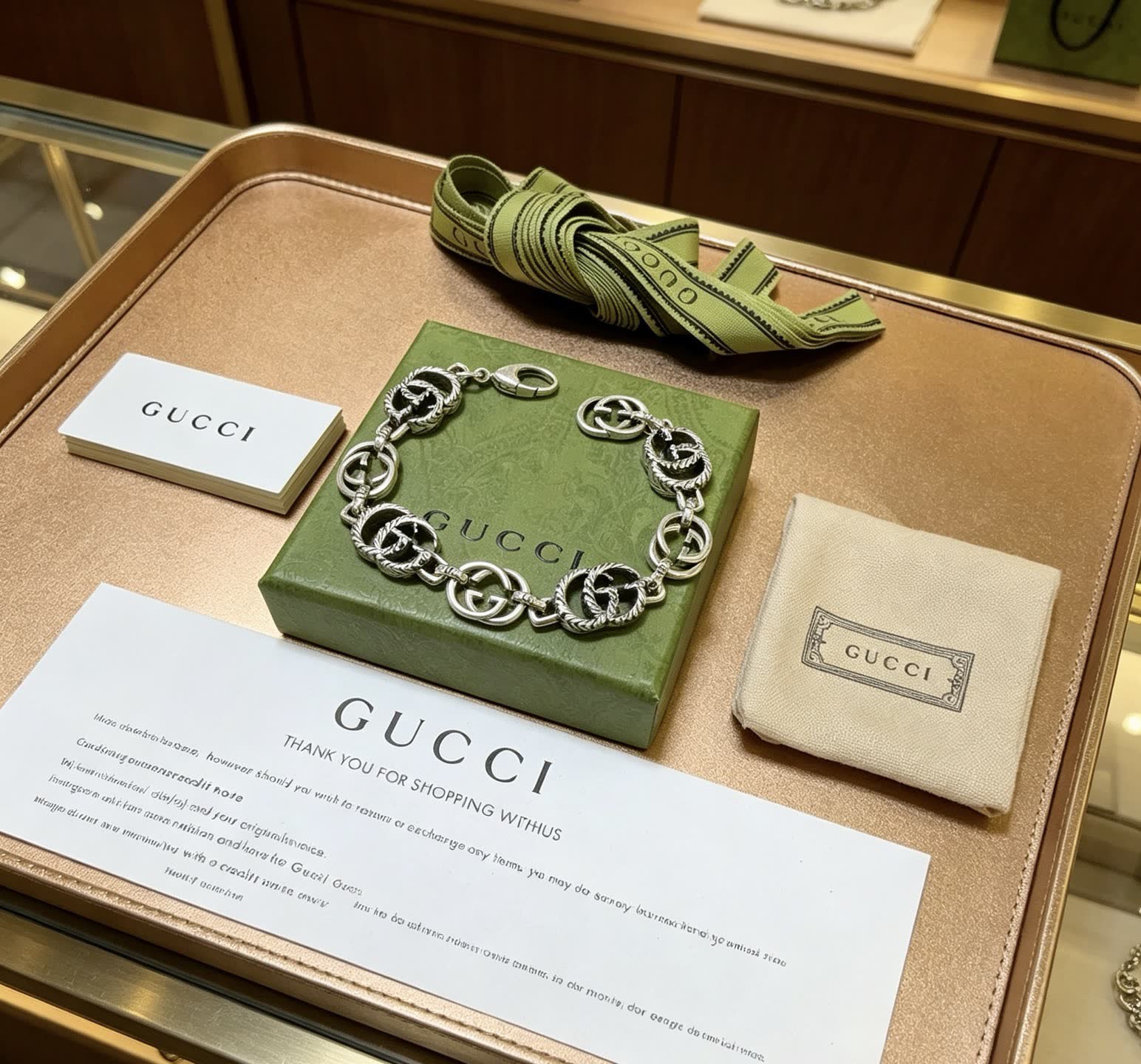Gucci Silver Interlocking G Bracelet