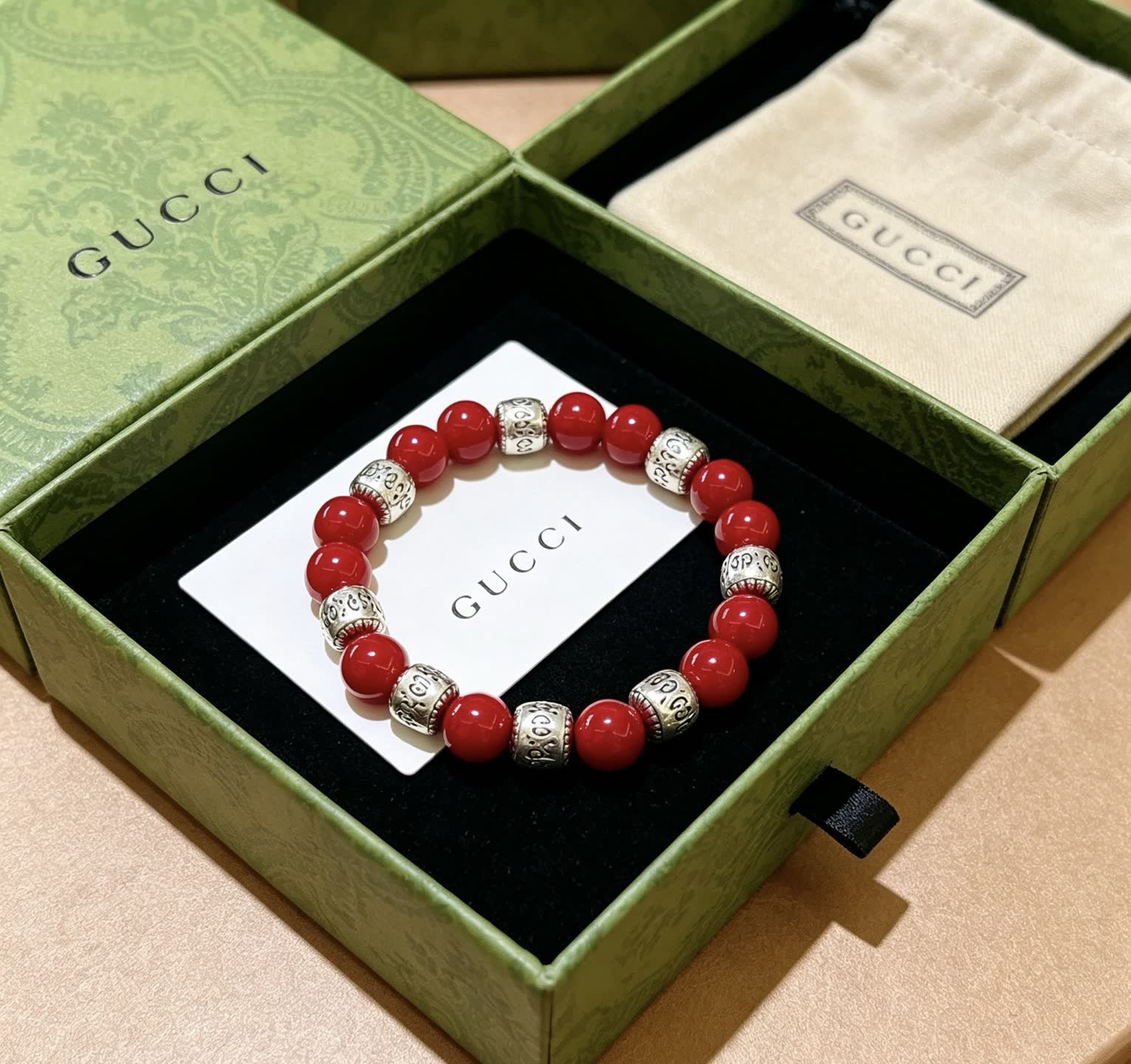 Gucci Red Beaded Bracelet Gucci Red Beaded Bracelet