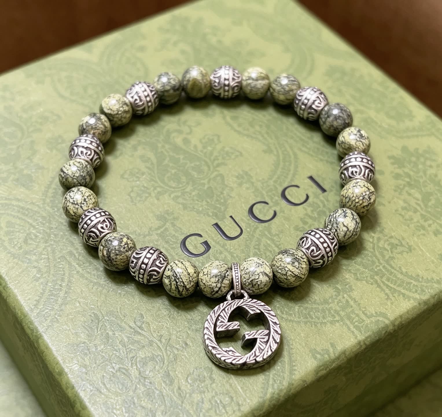Gucci Beaded Bracelet with Interlocking G Charm