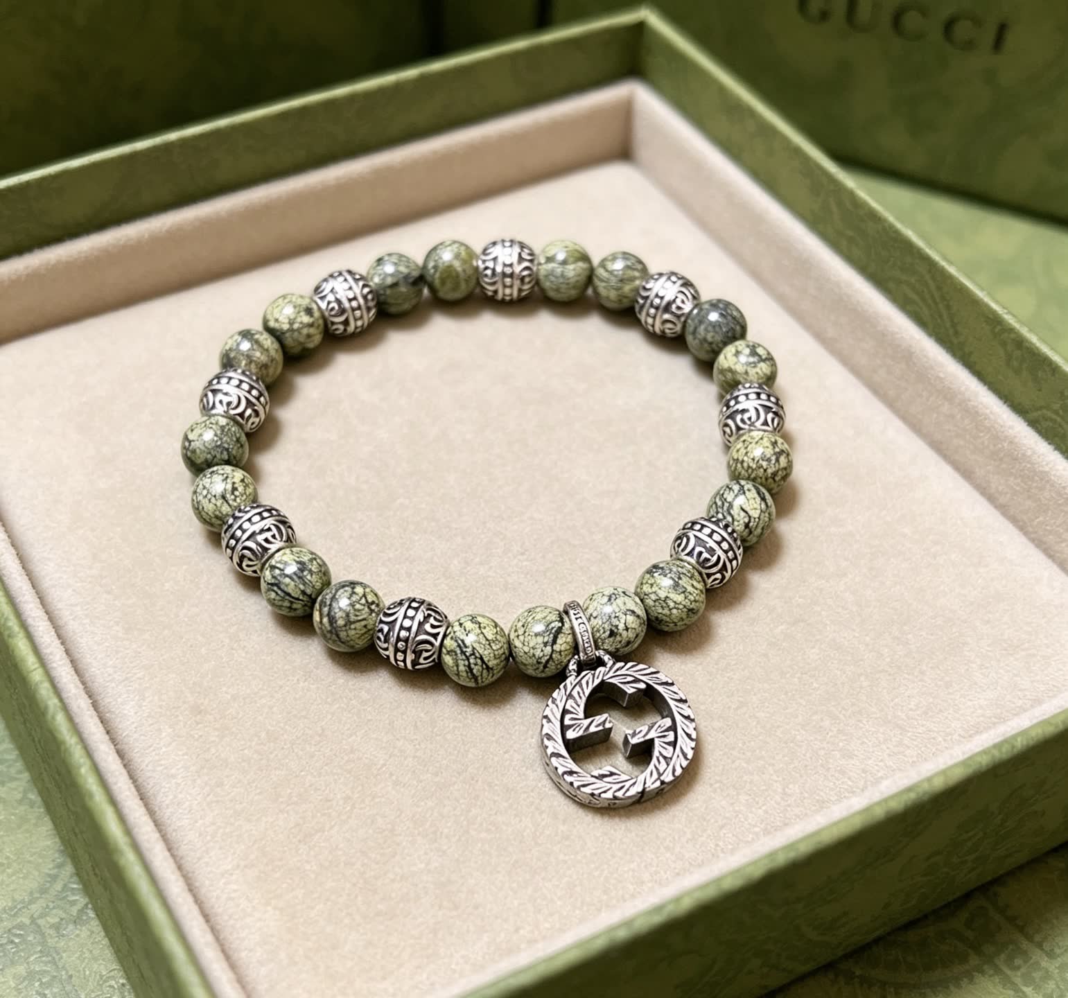 Gucci Beaded Bracelet with Interlocking G Charm