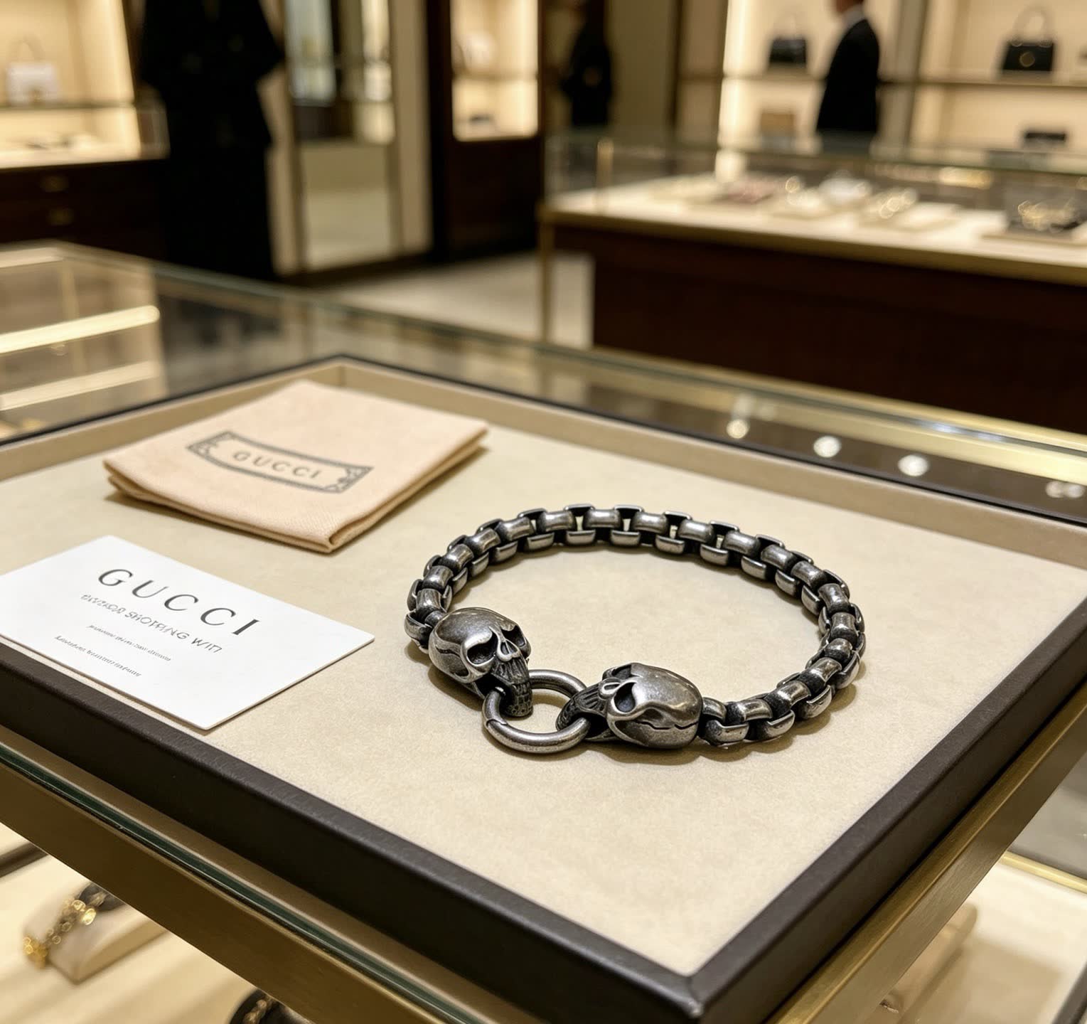 Gucci Silver Skull Bracelet