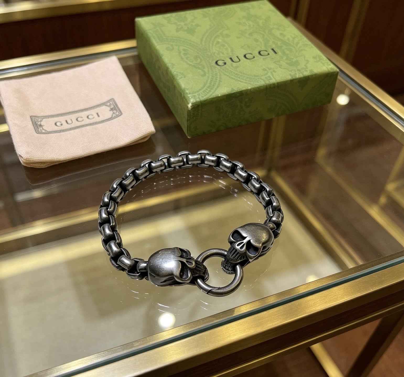 Gucci Silver Skull Bracelet