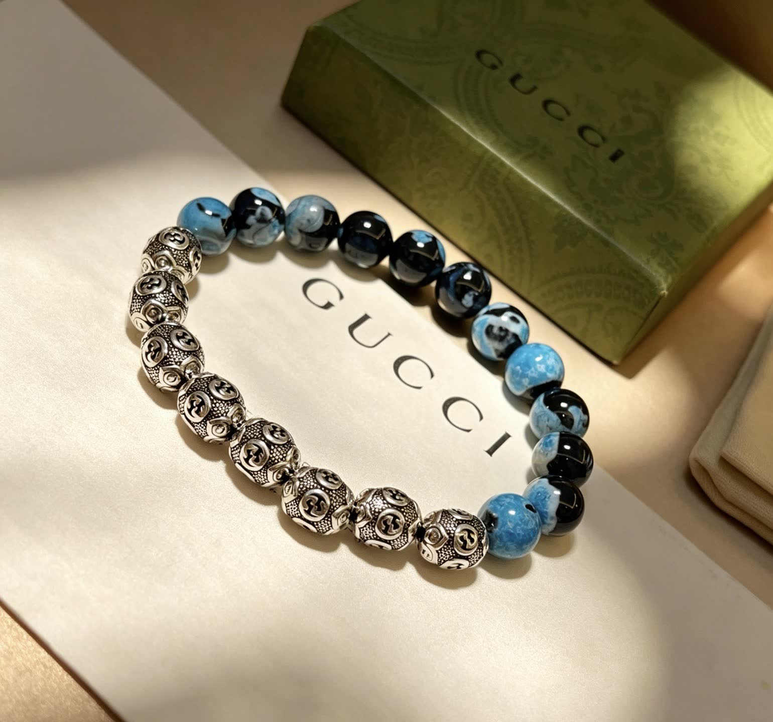Gucci Blue Beaded Bracelet