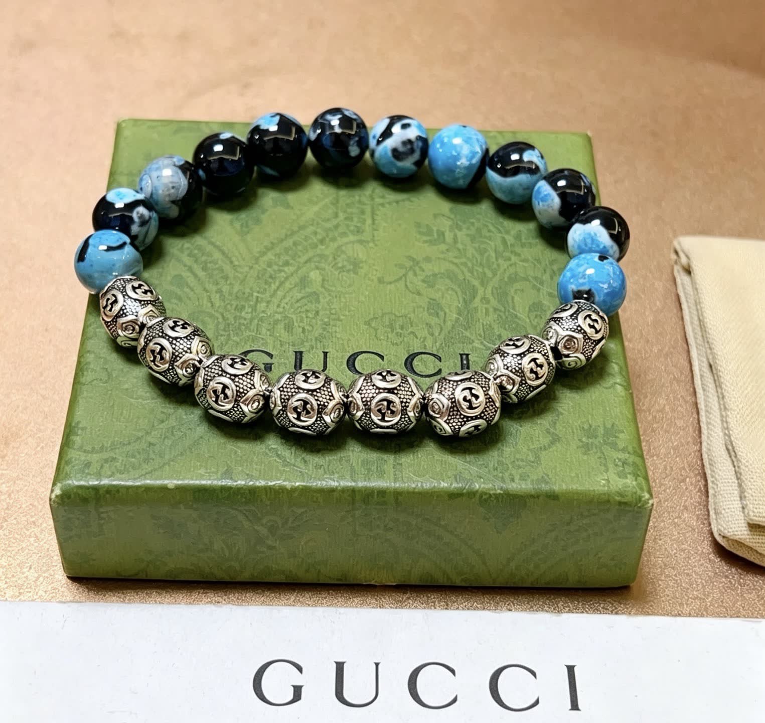 Gucci Blue Beaded Bracelet