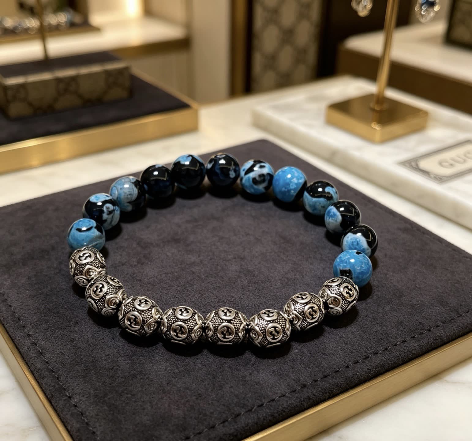Gucci Blue Beaded Bracelet