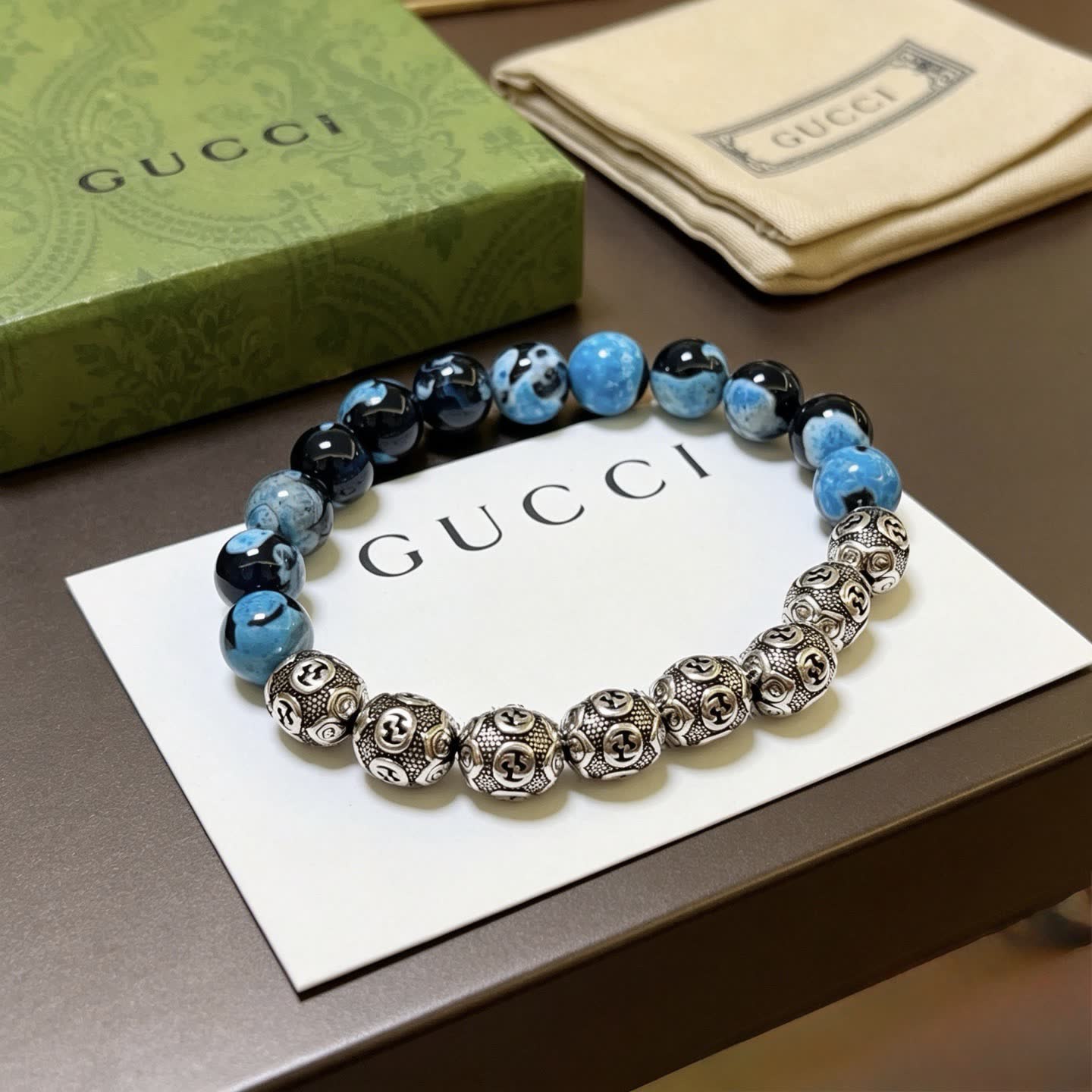 Gucci Blue Beaded Bracelet