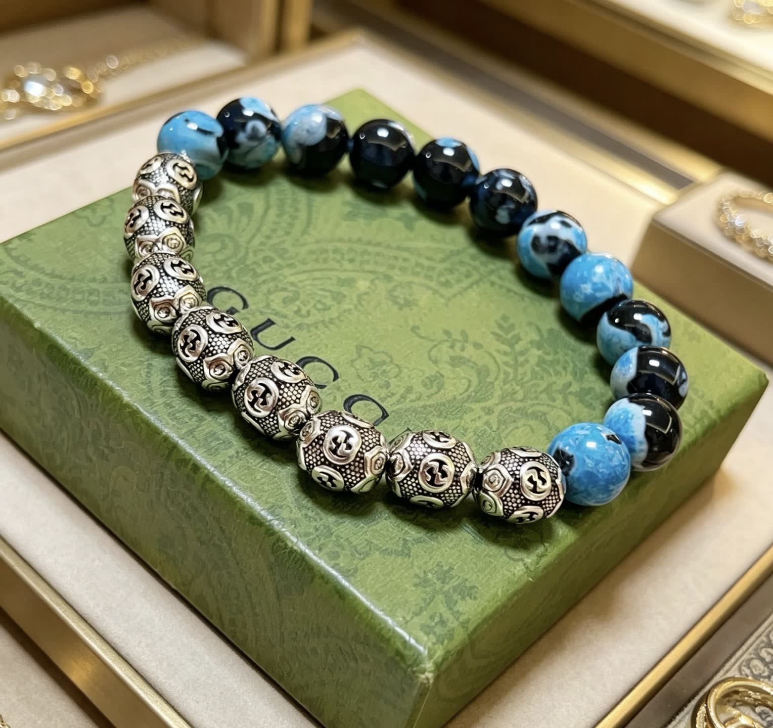 Gucci Blue Beaded Bracelet