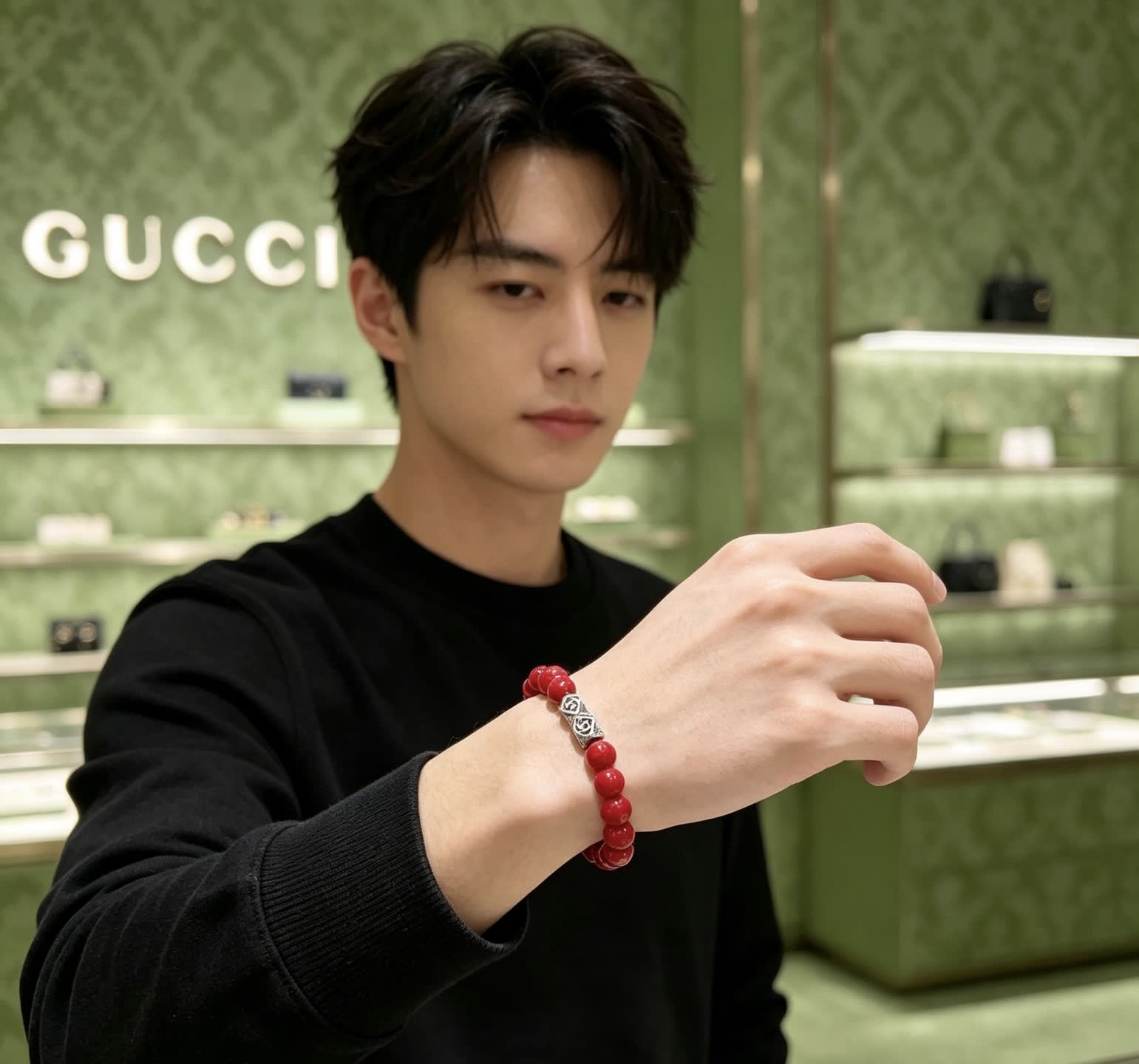 Gucci Red Beaded Bracelet