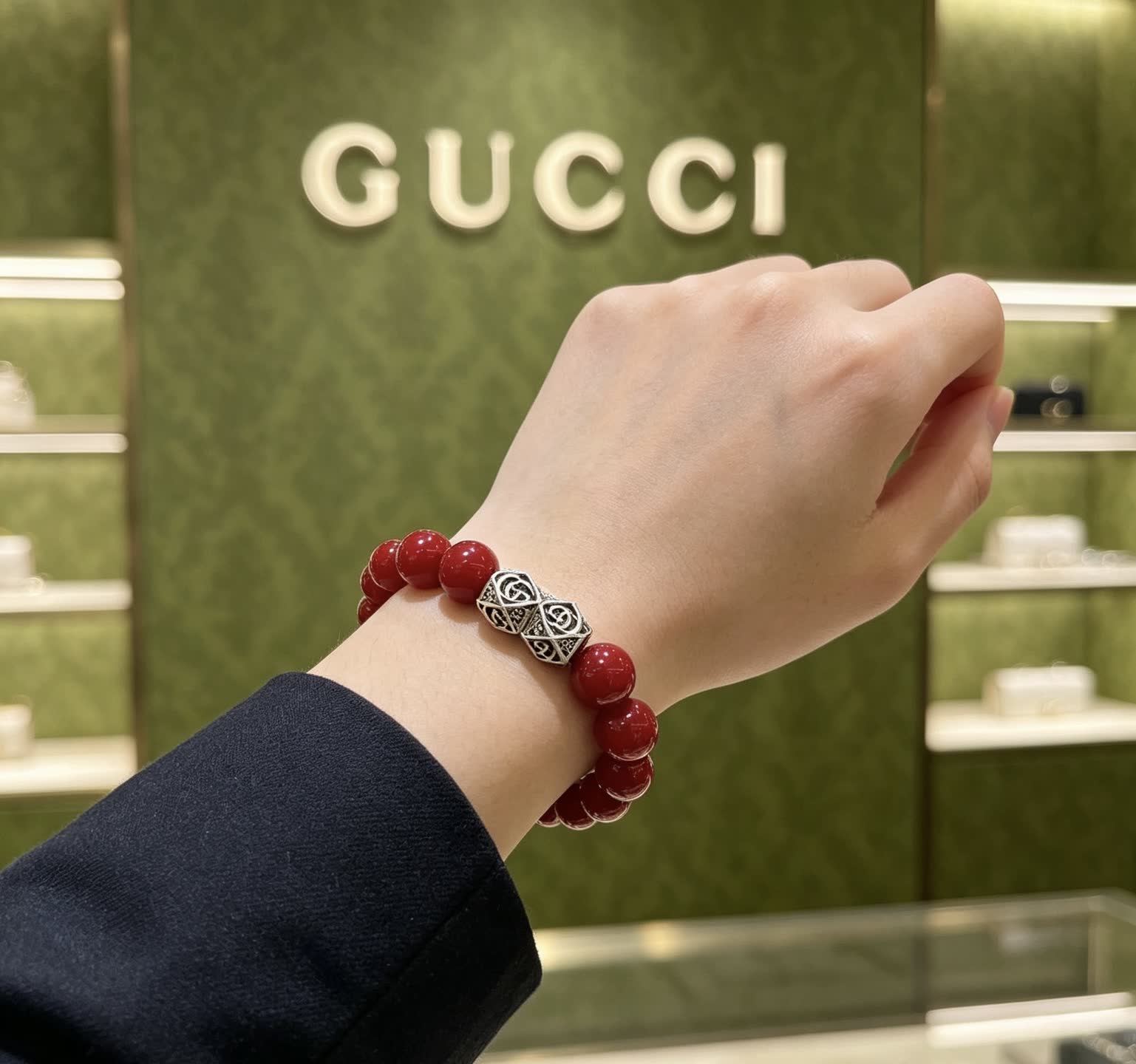 Gucci Red Beaded Bracelet